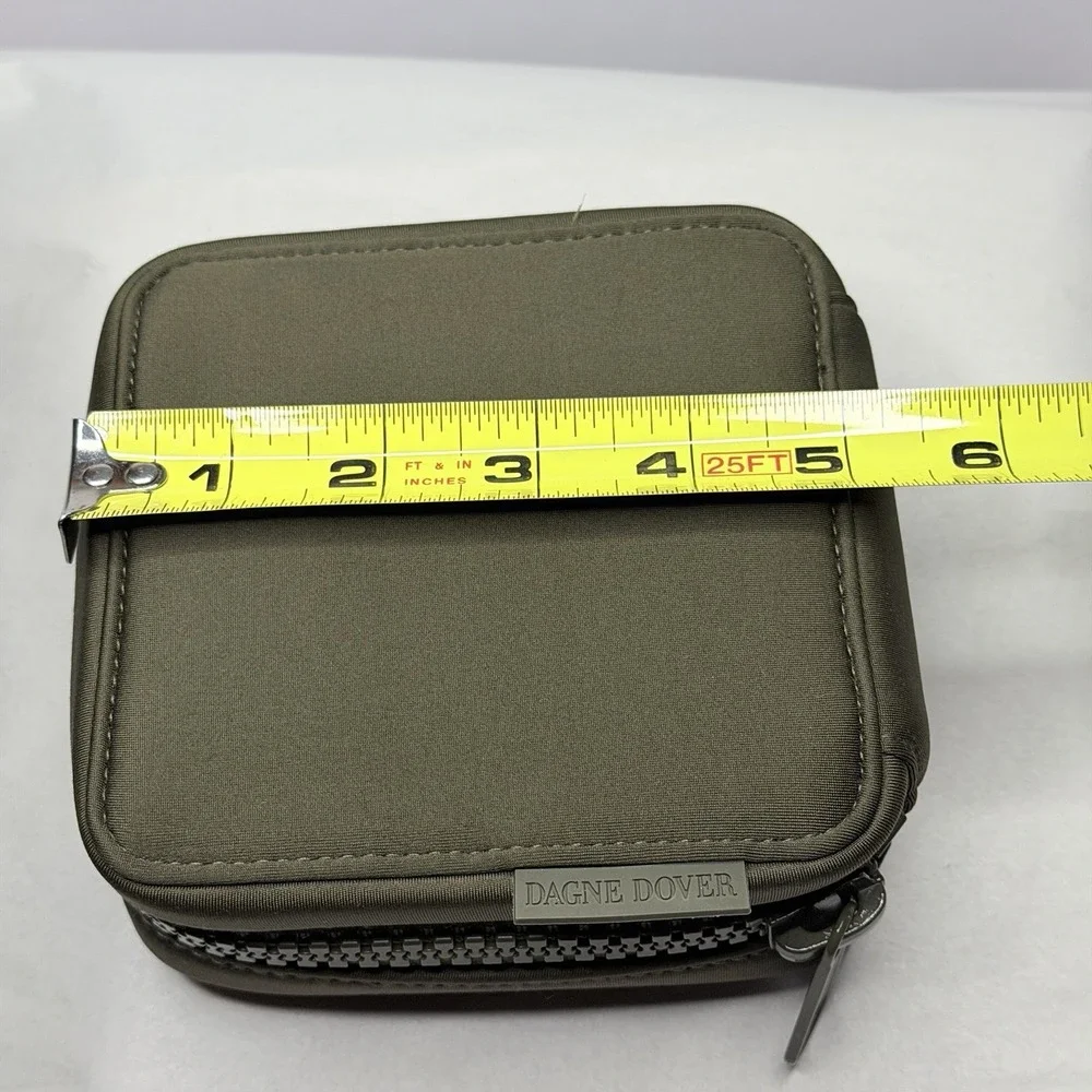 Dagne Dover Hunter Small Toiletry Bag Dark Moss Green Neoprene Travel Pouch
